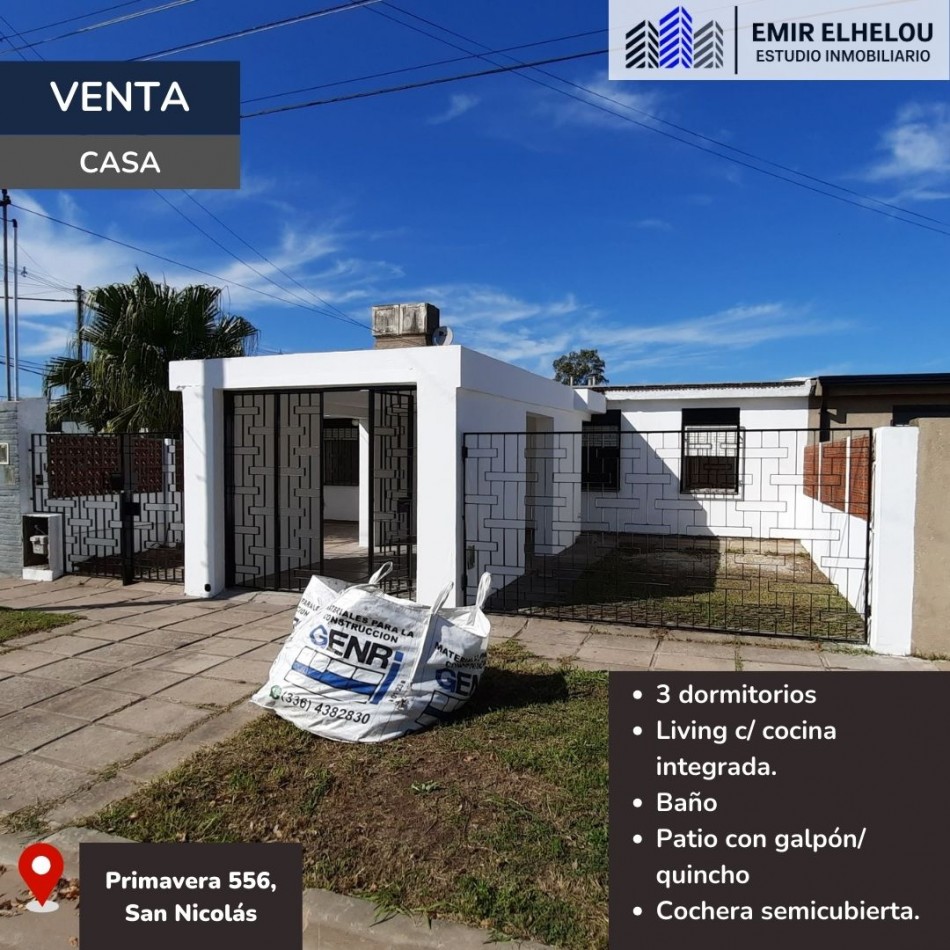 Casa de 3 dormitorios en Primavera 556