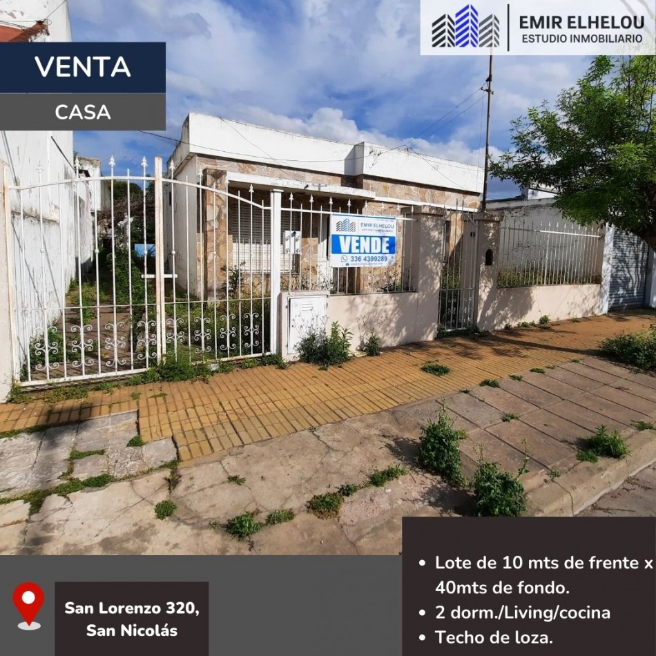 Casa de 2 dormitorios en San Lorenzo 320 (Barrio Urquiza).