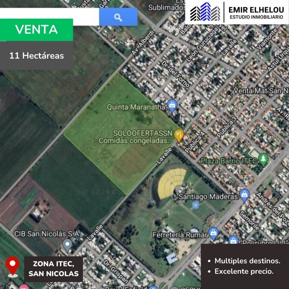 Campo de 11 hectareas s/ Av. Alberdi atras de ITEC