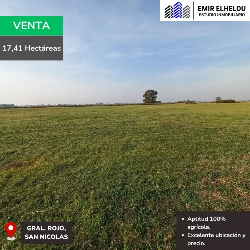 Campo agricola de 17,41 hectareas en General Rojo