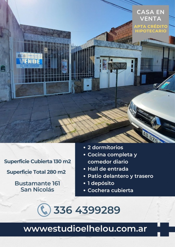 Casa de 2 dormitorios en Bustamante 161