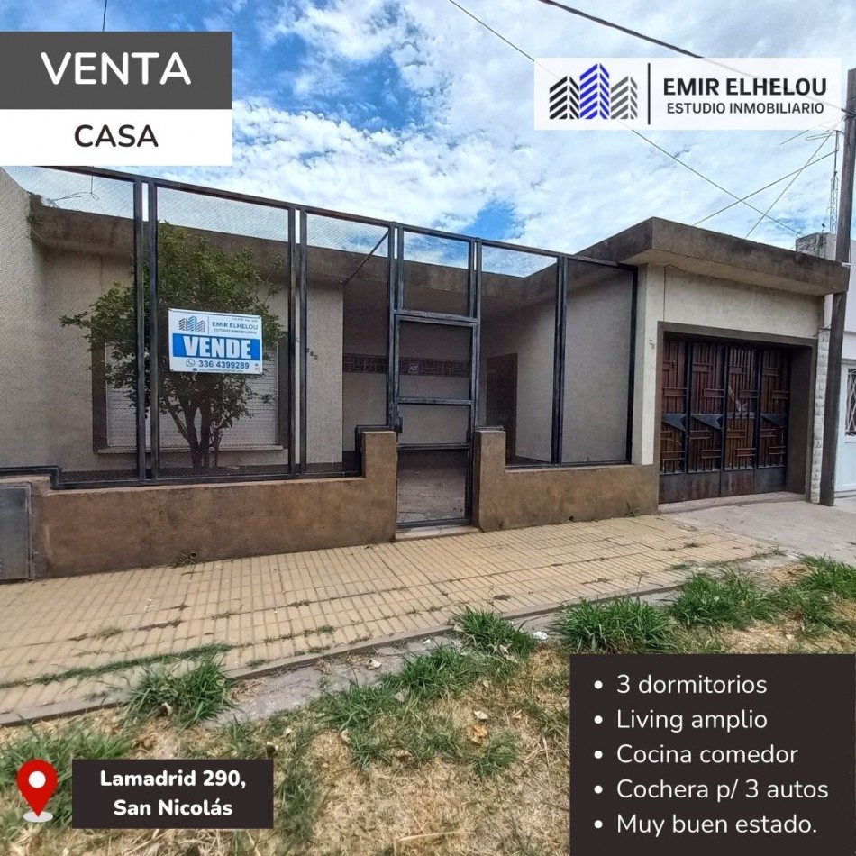 Casa de 3 dormitorios con dependencias en Lamadrid 290