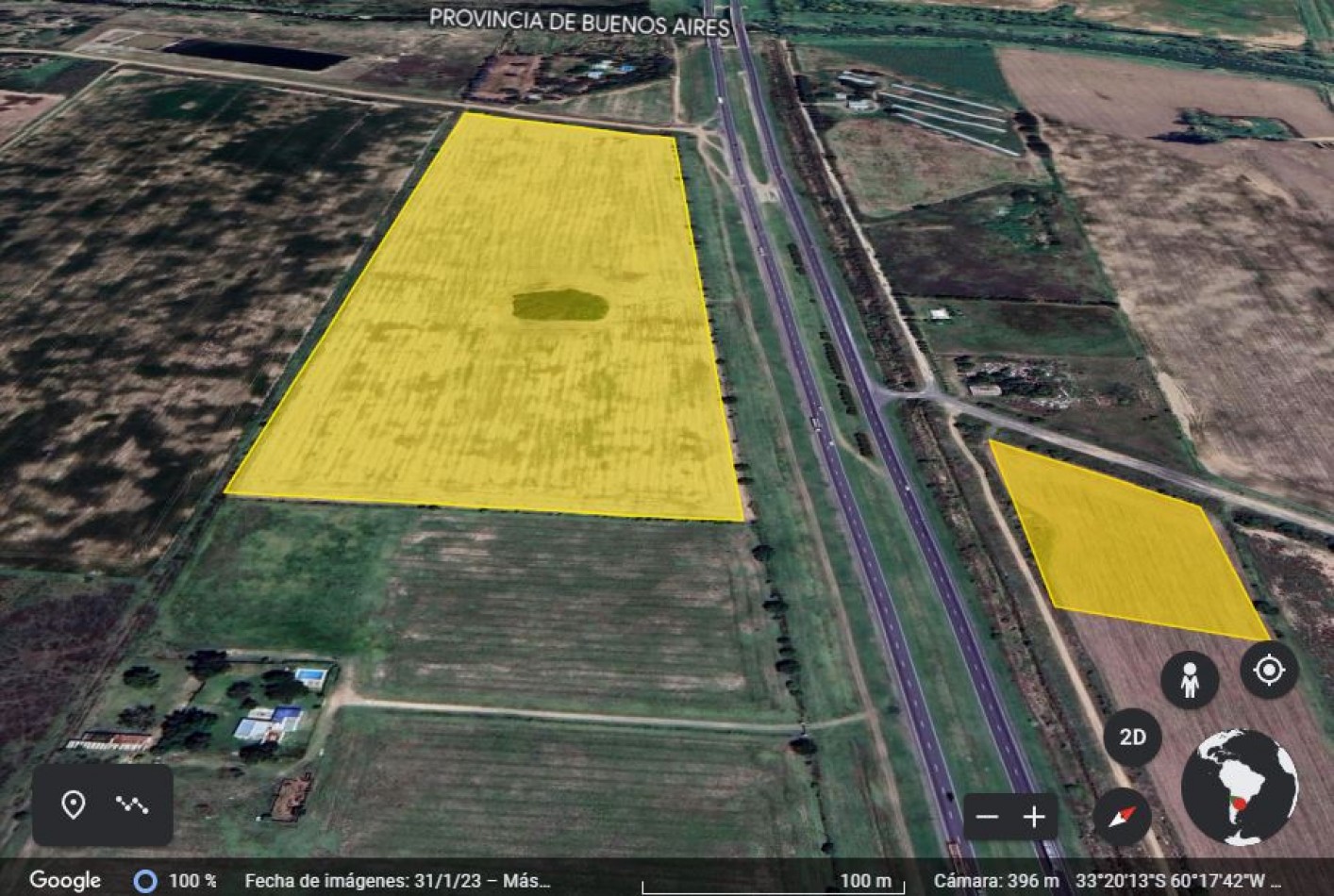 Campo de 13 hectareas sobre Autopista 9