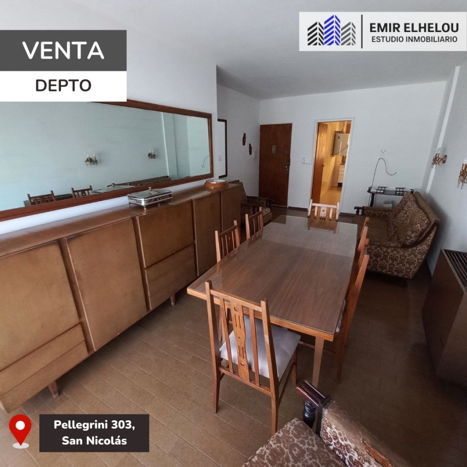 Departamento de dos dormitorios con cochera en Pellegrini 303