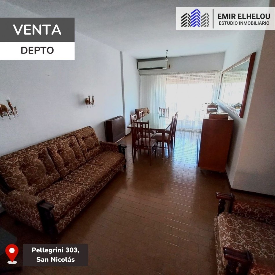 Departamento de dos dormitorios con cochera en Pellegrini 303