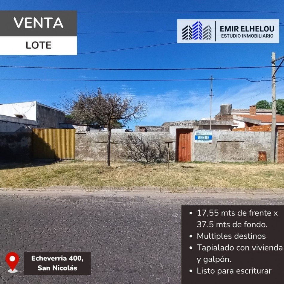Oportunidad!!  Lote en Echeverria 424