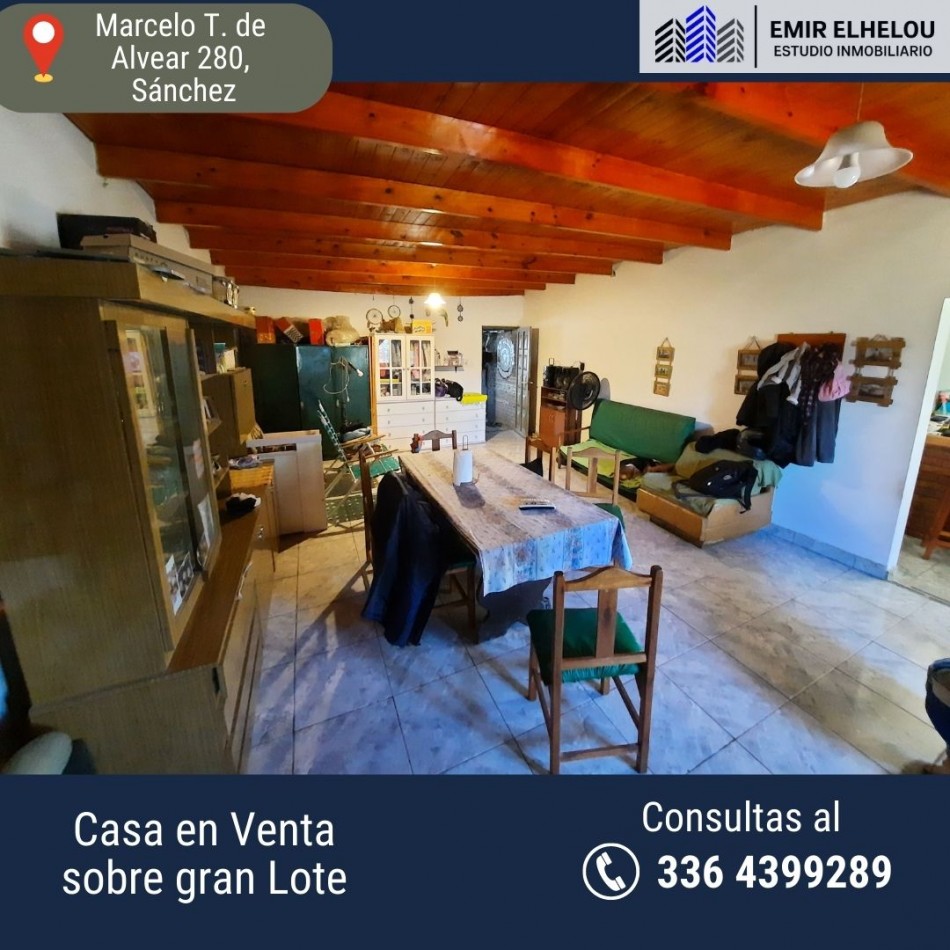 Casa de 2 dormitorios en gran lote en Villa General Savio (Sanchez)