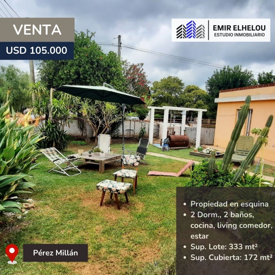 Casa de 2 dormitorios y dependencias en Perez Millan (Partido de Ramallo)