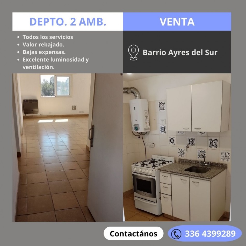 Depto. de un dormitorio en Barrio Ayres del Sur