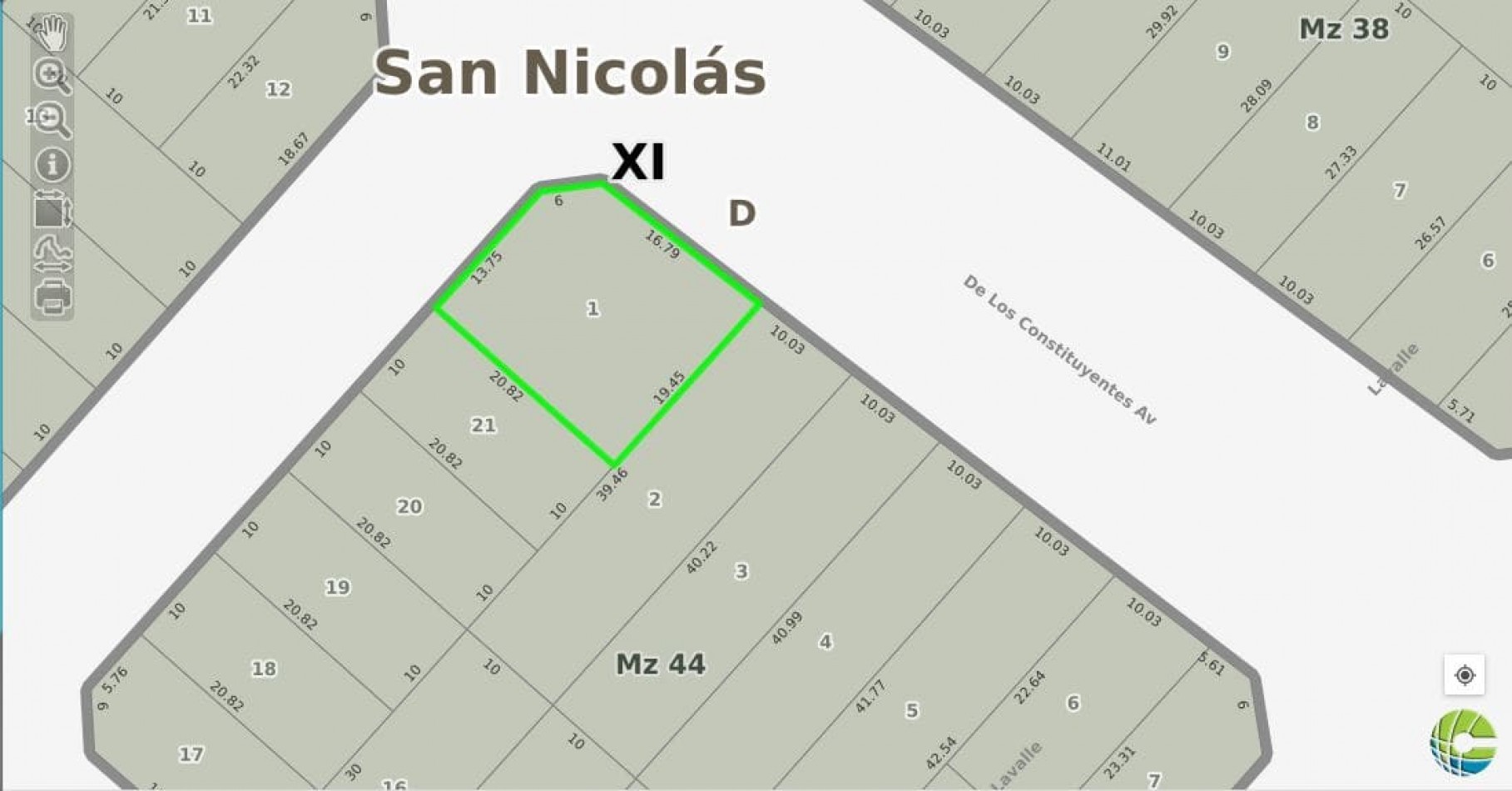 GRAN LOTE EN LAVALLE Y AV. DE LOS CONSTITUYENTES