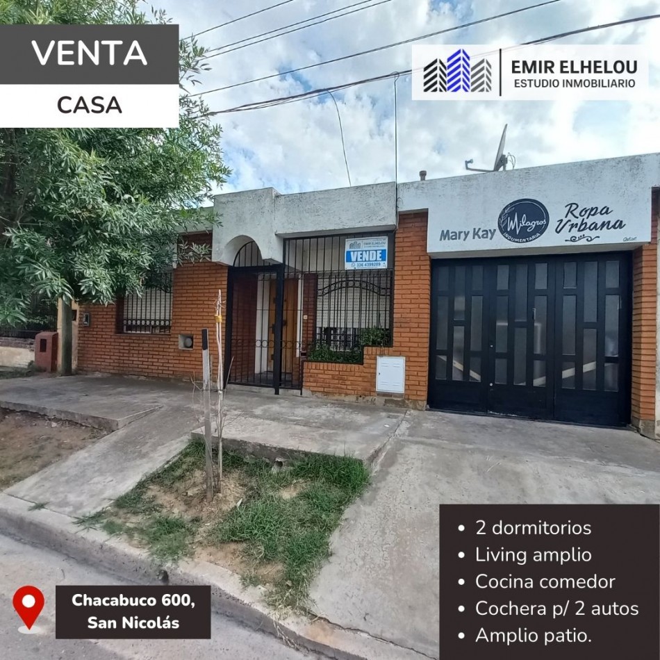 Casa de 2 dormitorios en Chacabuco al 600