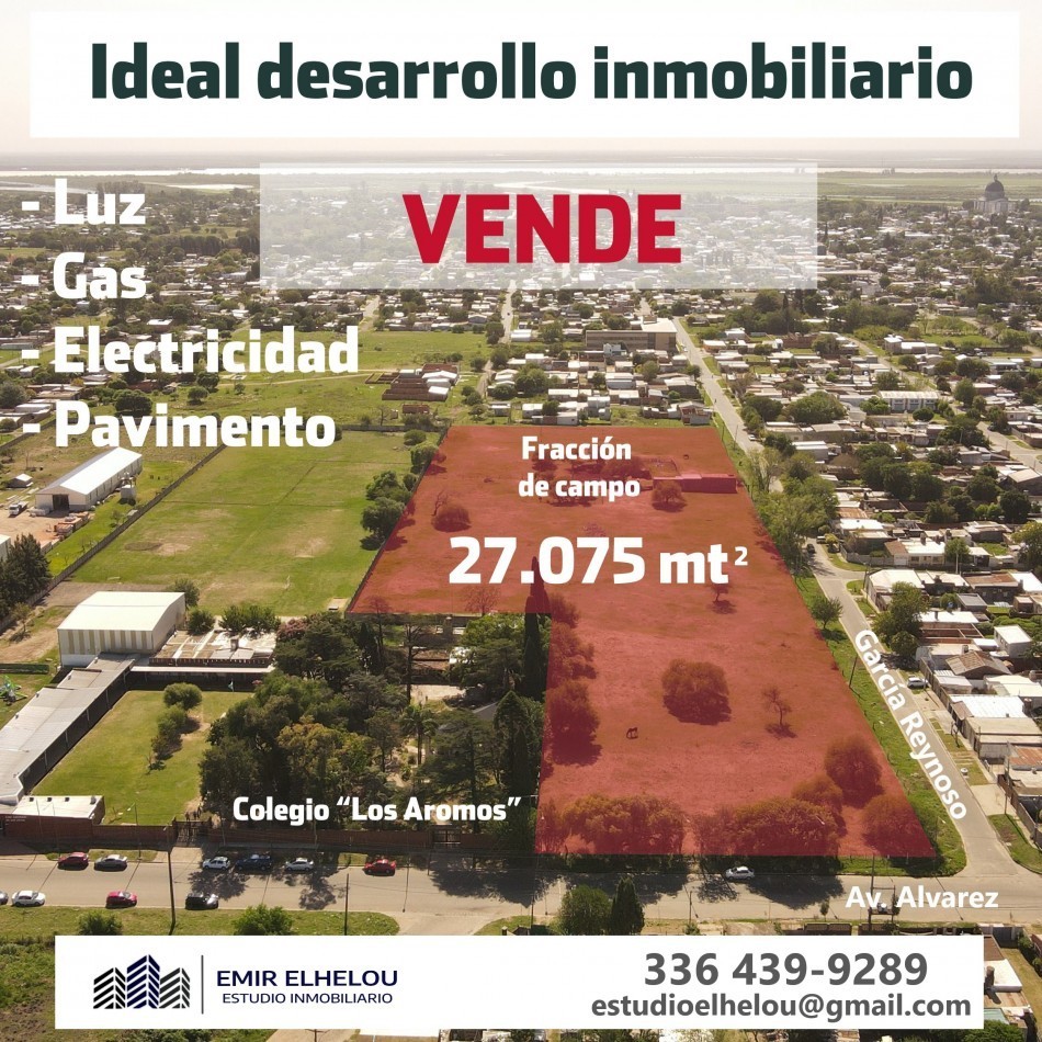 Fraccion de campo de 2,7 hectareas ideal loteo o proyecto comercial