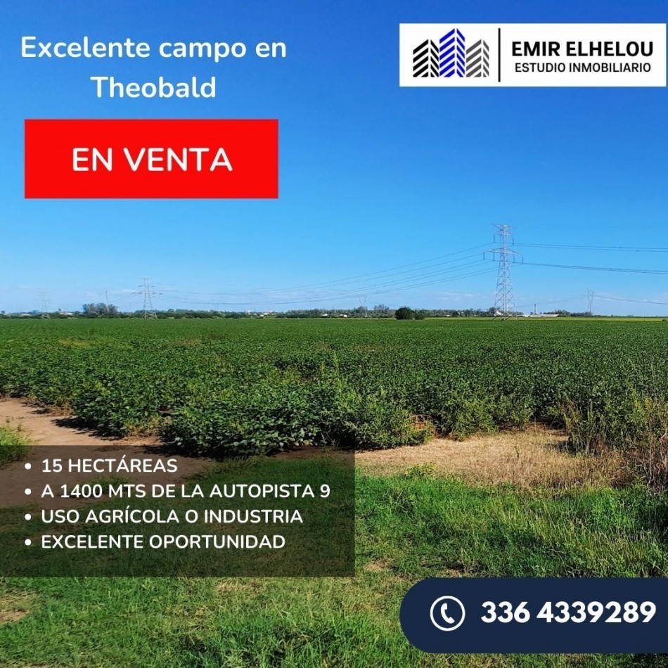 Campo agricola de 15 hectareas en Theobald (Santa Fe)