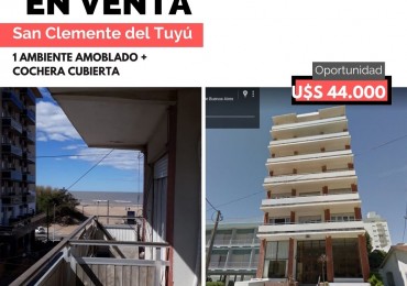 Monoambiente amoblado con cochera en San Clemente del Tuyu