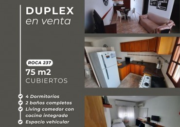 Duplex de 4 dormitorios y cochera en Roca 237