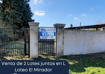 Venta de 2 Lotes En L (juntos) En Loteo El Mirador (Ruta 188 y Autopista 9)